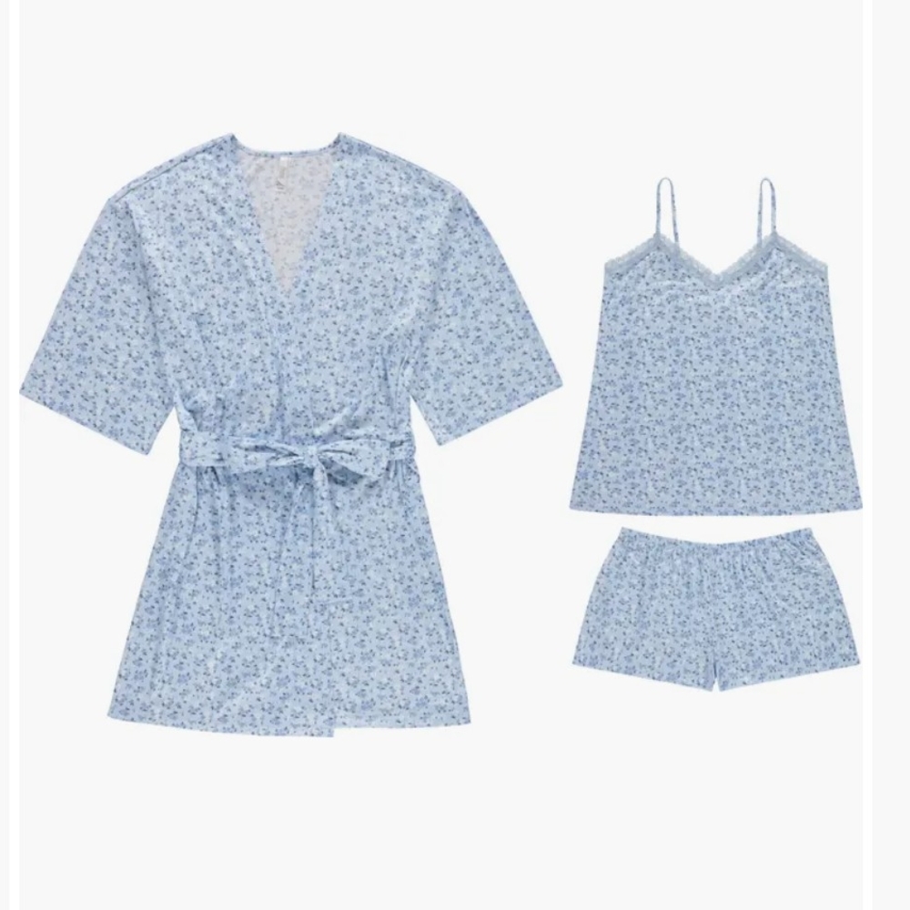 Flora Nikrooz Blue Floral Pajama Set